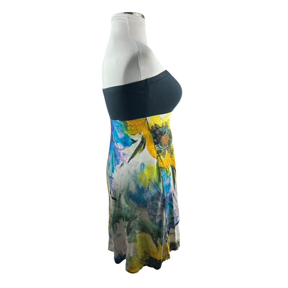 Jams World Strapless Tube Mini Dress Watercolor Size Large Art to Wear Beachy - Picture 9 of 14